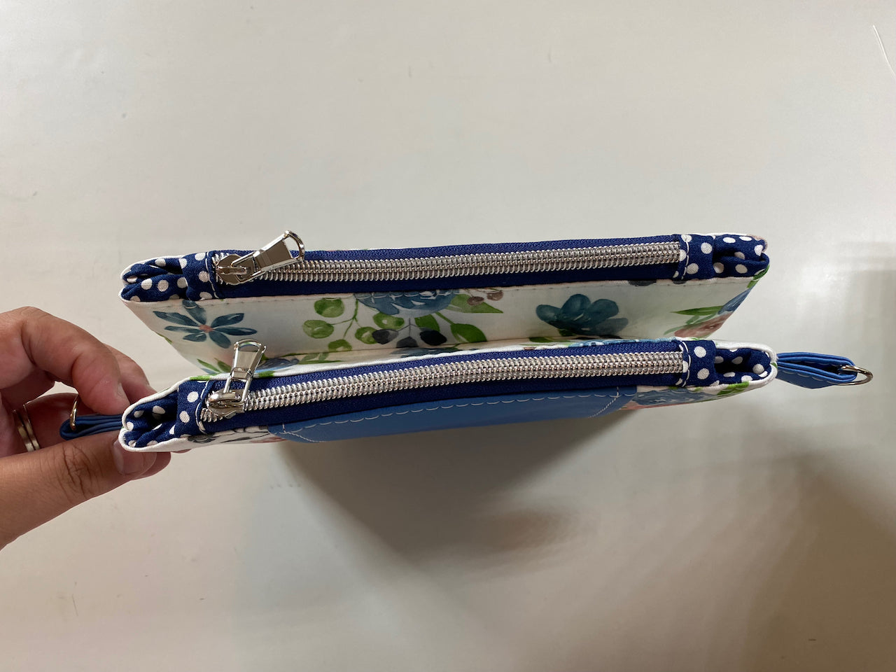 Double Clutch Bag Blue Floral